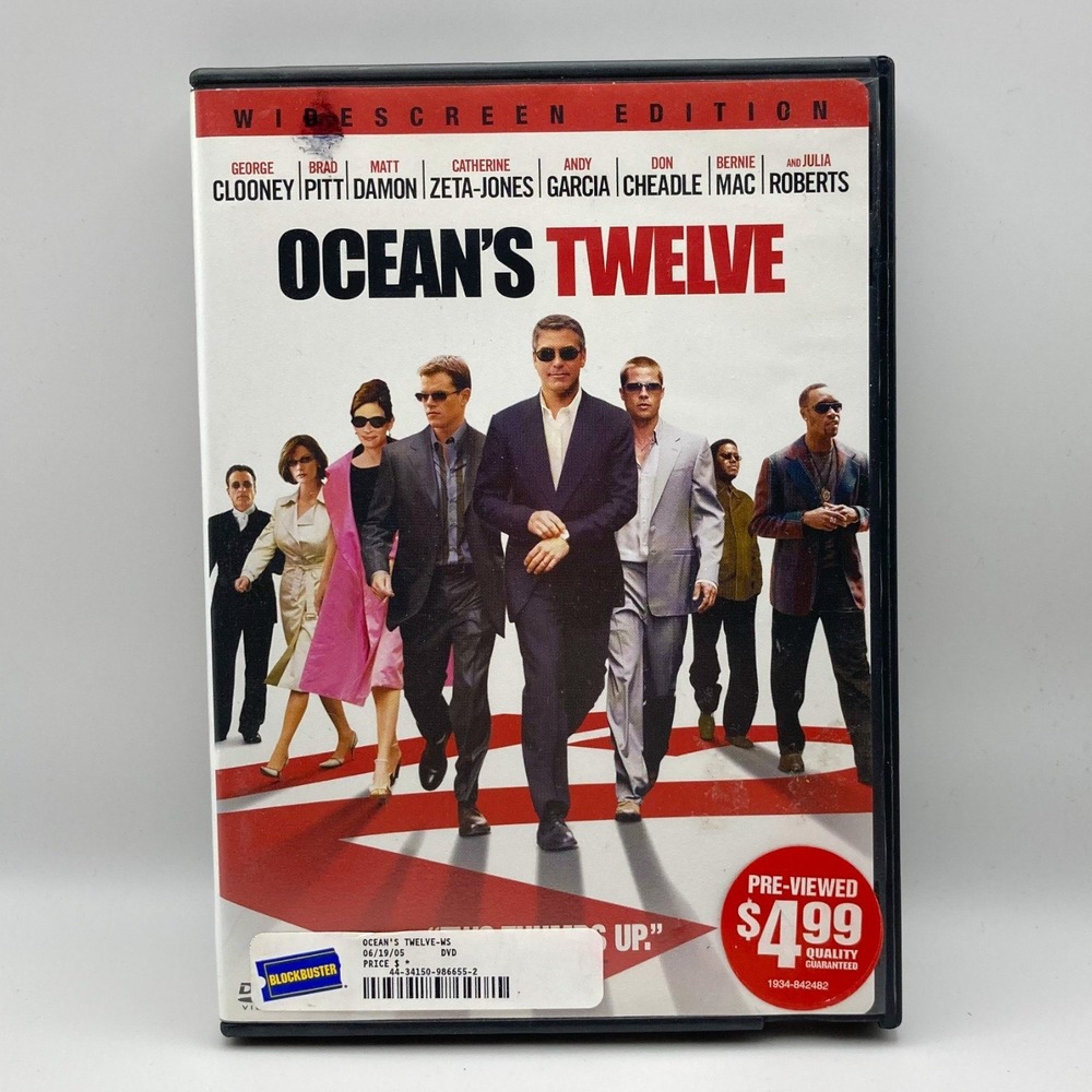 Oceans Twelve Widescreen Edition DVD Movie Starring George Clooney Brad‎ Pitt